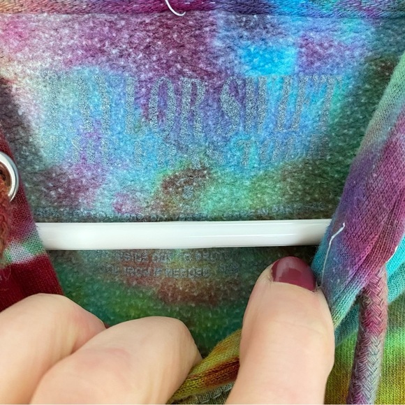 Handmade Tie Dye Hoodie Sweatshirt Pullover Unisex Small Upcycled Colorful Green - Picture 9 of 13